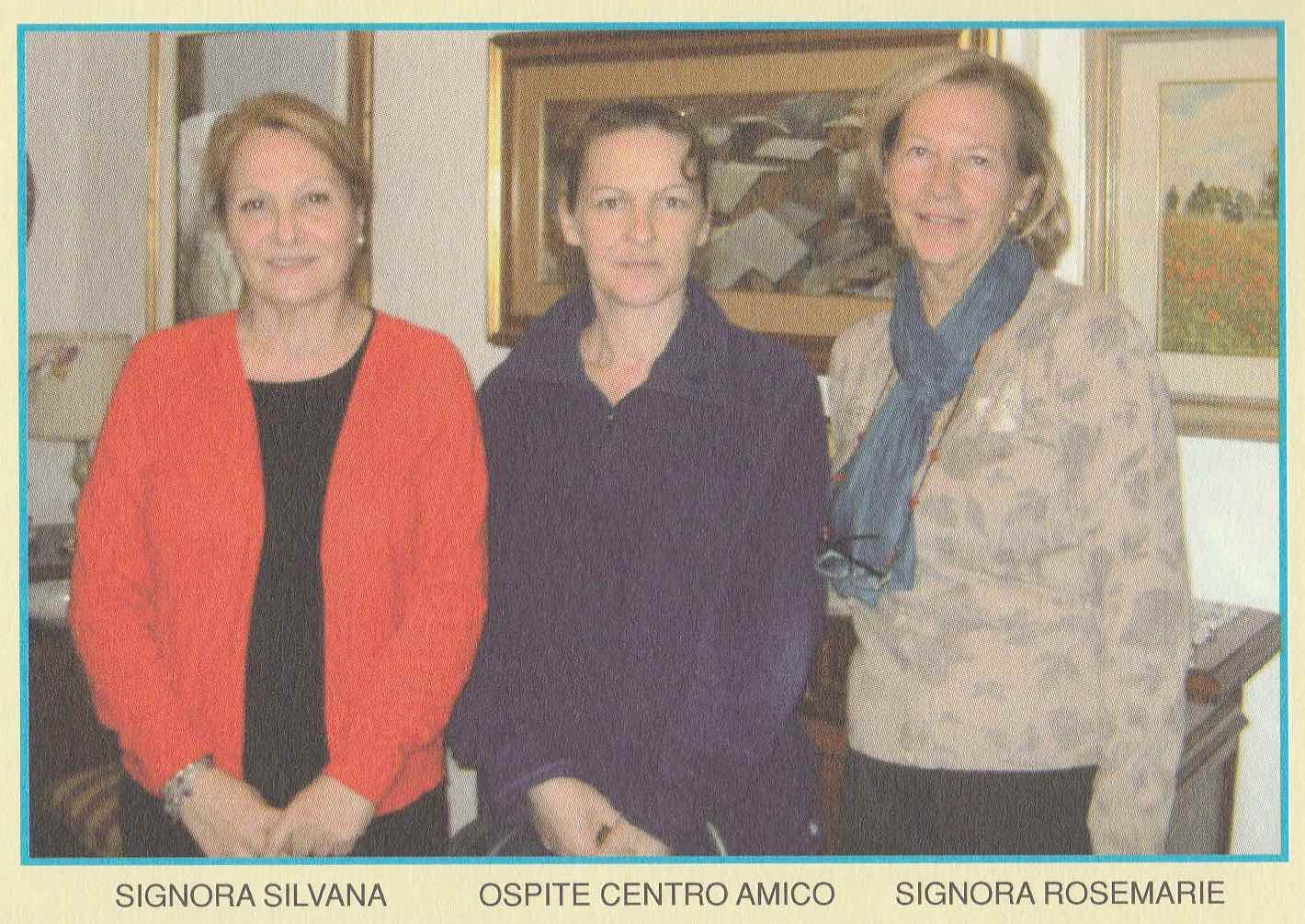 Ospite del centro di accoglienza Andrea Vaselli Rosemarie Vaselli con un ospite del centro di accoglienza
