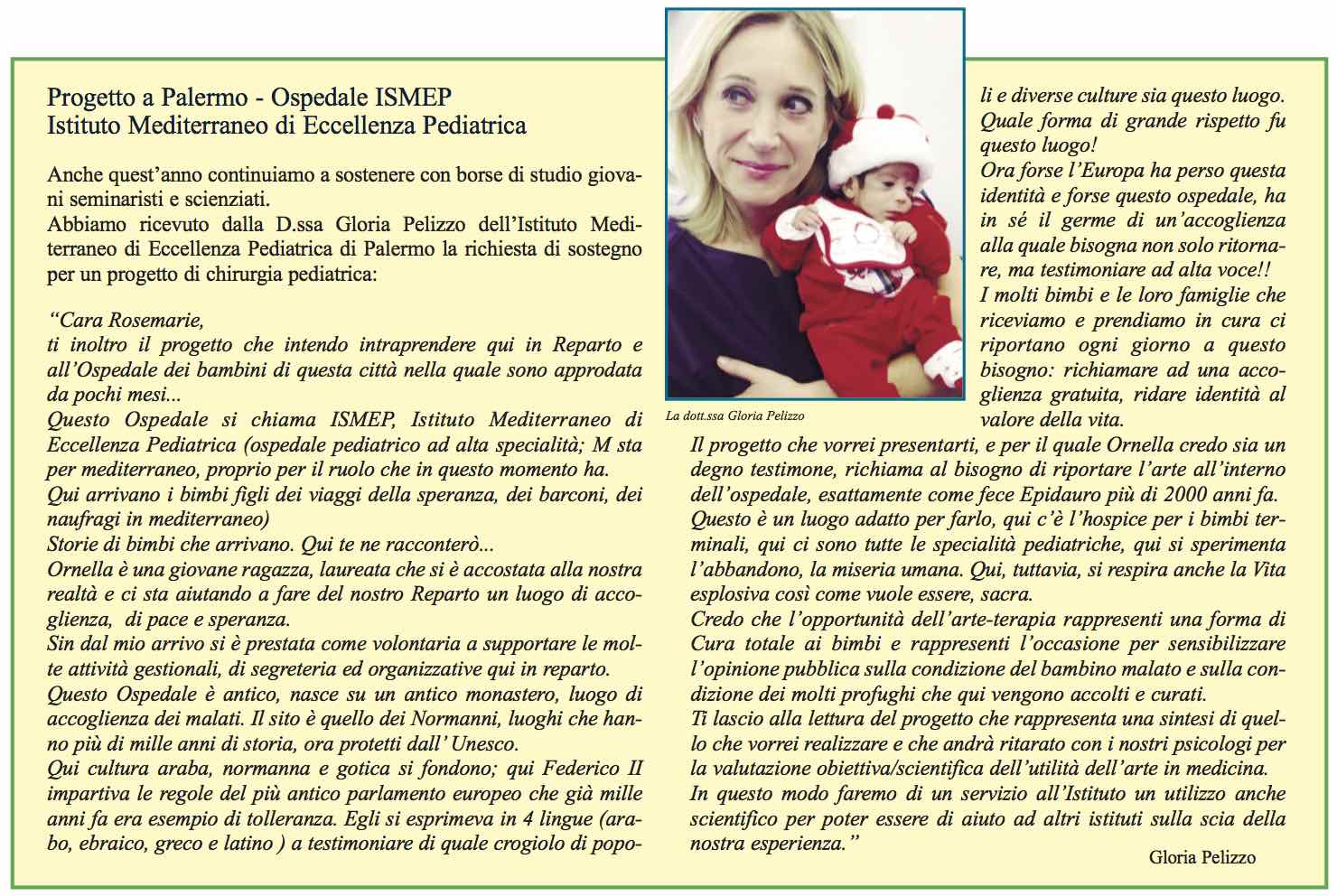 Accociazione Amico Andrea Vaseli aiuta la chirurgia pediatrica Associazione Amico sostiene l'ospedale ISMEP di Palermo
