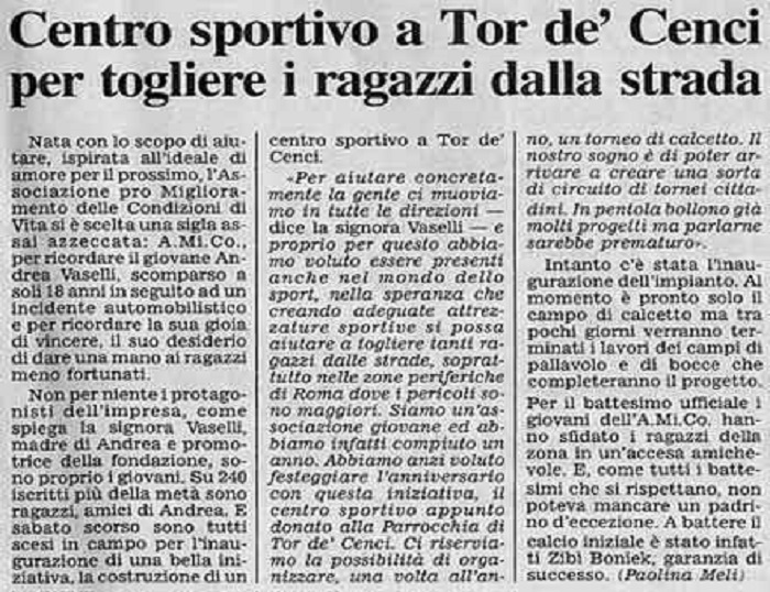 Il nuovo centro sportivo a Tor de' Cenci per togliere i ragazzi dalla strada